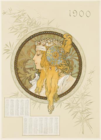 ALPHONSE MUCHA (1860-1939). [BYZANTINE HEAD / BLONDE]. Circa 1899. 23x16½ inches, 58½x42 cm.                                                     